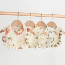 Ruffle Muslin Baby Bibs 0-36M: Soft Cotton, Multiple Prints - £6.21 GBP+