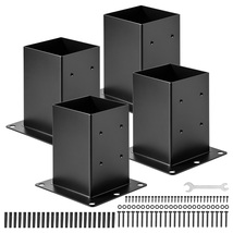 VEVOR Post Base 4pcs, Inner Size 5.6x5.6 inch Carbon Steel Post Brackets... - $51.99