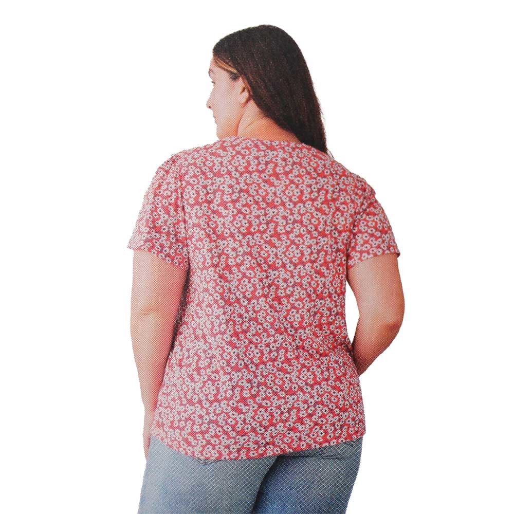 Primary image for Lucky Brand Ladies' Size X-Small, Flutter Sleeve Top, Red Multi Floral Print