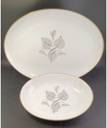 Vintage Harmony House 14&quot; Platter + 10&quot; Serving Dish &#39;FLAIR&#39; Fine China MCM - $43.39 CAD