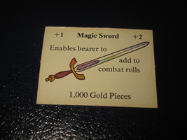 1980 TSR D&amp;D: Dungeon Board Game Piece: Treasure 4th Level Card- Magic sword - £0.78 GBP
