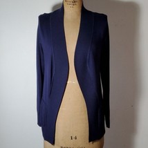 Cielo Cardigan NEW Navy Blue Open Front Knit Scarf Neck Sweater Pockets Size S/M - £18.50 GBP