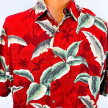 Campia Moda Aloha Hawaiian XL Shirt Palm Trees Leaves Floral Tropical Vi... - $29.24
