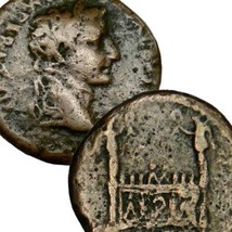 TIBERIUS. Great Altar of Lugdunum. Scarce in RIC #245. Large 27mm Roman Coin - $185.25