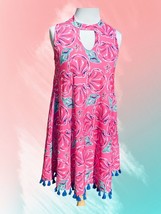 SIMPLY SOUTHERN SLEEVELESS WILMINGTON SHELL TASSLE FRINGE PINK DRESS NEW... - £30.05 GBP