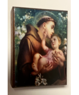 Saint Anthony of Padua Wood Rosary Box with Rosary, New from Colombia #L034 - $29.69