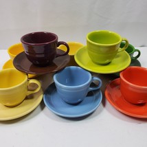 Vintage 2008 Fiestaware Teacups Plates Homer Laughlin 8 SETS Retired Pat... - $915.52 MXN
