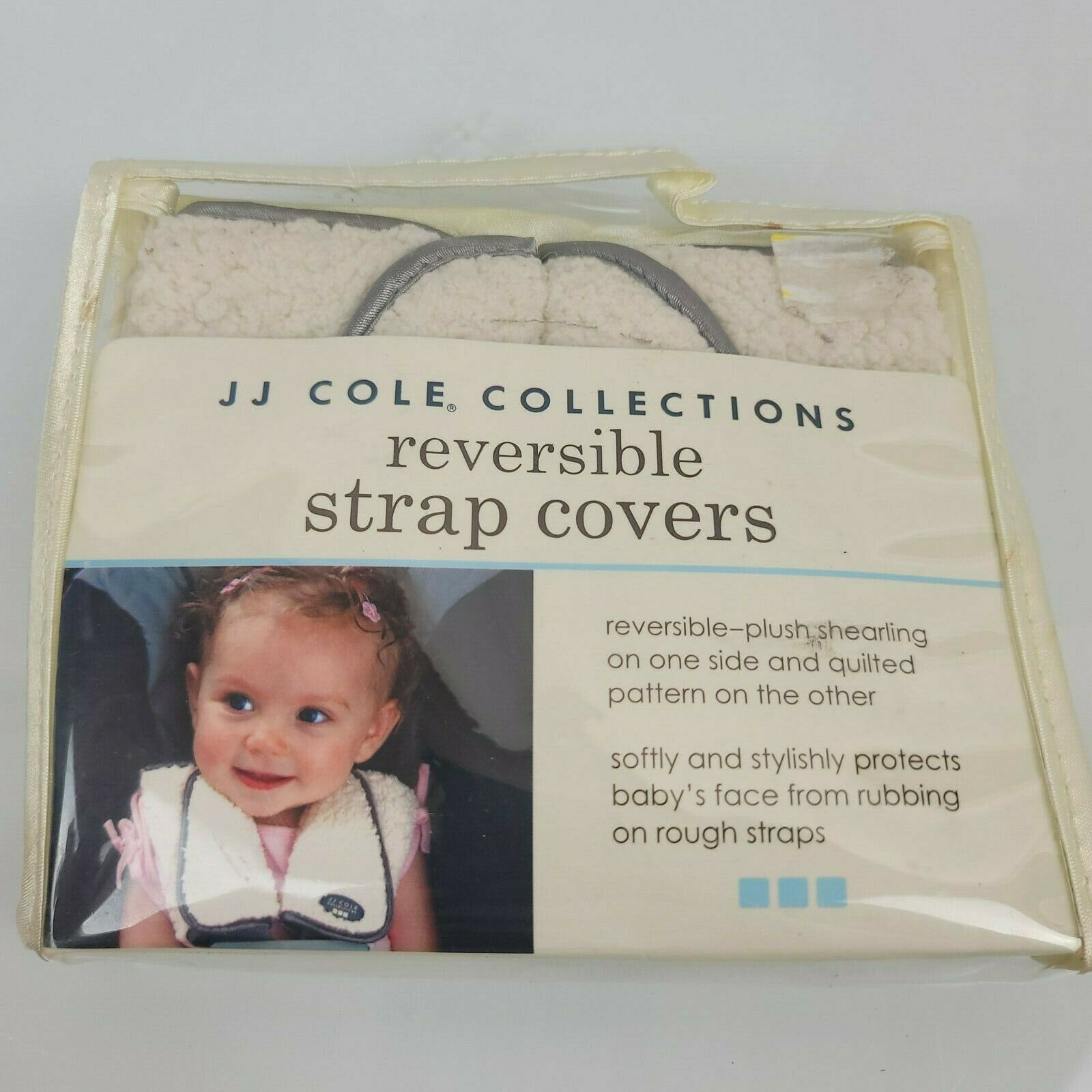 NEW JJ Cole Reversible Plush STRAP COVERS Infant Baby Toddler Car Seat Stroller - $12.87
