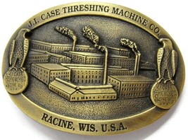 Vintage Belt Buckle J.J. Case Threshing Machine Racine Wisconsin USA Ltd Edition - £55.38 GBP