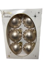 Sparkling Creations Shiny Creamy Gold Glass Ornaments 2.5 inch Balls Set of 6 - £10.24 GBP
