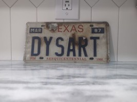 Vintage 1986 Sequicentennial Texas License Plate DYSART Expired  - £10.28 GBP