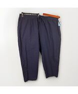 Woman Within 30W Petite Navy Blue Seersucker Cropped Pants Elastic Waist... - $40.98 CAD