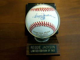 Reggie Jackson Home Run # 257 A&#39;s Yankees Signed Auto L/E Oal Baseball Jsa Base - £174.09 GBP