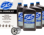 S&amp;S Synthetic Engine Oil Change Kit For 99-17 Harley Dyna Touring Softai... - £78.99 GBP