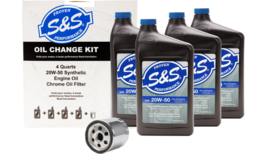 S&amp;S Synthetic Engine Oil Change Kit For 99-17 Harley Dyna Touring Softai... - £78.41 GBP
