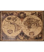 Vintage Globe Old World Map ~ Matte Brown Paper ~ Poster Size ~ 20.25&quot; x... - €29,96 EUR