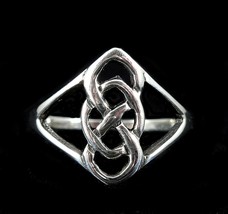 Handcrafted Solid 925 Sterling Silver Celtic Knot DOUBLE INFINITY Band Ring - £23.72 GBP