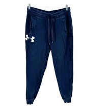 Under Armour Sweatpants XL Navy Blue Drawstring Cuffed Ankles Side Pockets - £6.96 GBP