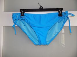 Tahiti Bikini Bottoms Solid Side Tie Barbados Blue Size L Women's NWOT - $16.20