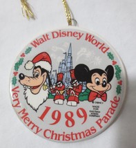 Goofy &amp; Mickey Walt Disney World 1989 Christmas Parade Ceramic Ornament - $10.00