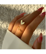 18K Gold Plated Stainless steel Wave Ring for Women perfect gift - £11.13 GBP