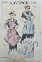 Vtg Sewing Pattern Advance  #5884 Bib Apron Complete c.1950s - $332.16 MXN