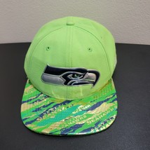 New Era Seattle Seahawks 9FIFTY Green Shiny Camo Snapback Trucker Hat Rare - £26.82 GBP