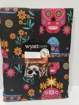 Wyatt Home Halloween Sugar Skull Day of the Dead Fabric ClotTablecloth 5... - £22.20 GBP
