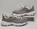 Skechers Womens D&#39;Lites 149060 Memory Foam Gray Green Sneakers Size 9.5 - £23.27 GBP
