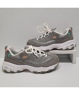 Skechers Womens D&#39;Lites 149060 Memory Foam Gray Green Sneakers Size 9.5 - £23.28 GBP