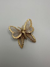 Vintage Gold Monet Spinneret Butterfly Brooch 4.4cm - £11.83 GBP