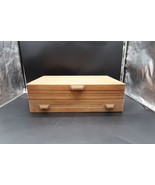 Vtg De Luxe by Home Decorations Two Compartment Lined Silverware Chest Box - $63.19 CAD