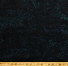 Cotton Batik Bali Watercolors Mottled Style Black Jade Fabric Print BTY D307.60 - £11.04 GBP