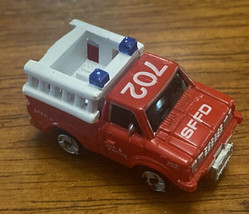 Vintage Micro Machines DATSUN Fire Rescue Truck Red White Ladder 1986 Galoob - £7.77 GBP