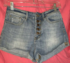 Kendall and Kylie Roll Cuff Button Fly Denim Shorts,  Size: 5 - £13.12 GBP