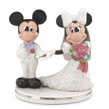 Lenox Disney Mickey &amp; Minnie Mouse Wedding Cake Topper Figurine Bride Gr... - $76.00