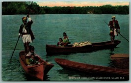 Seminole Indians on Miami River Miami Florida FL UNP Unused DB Postcard J9 - £11.64 GBP