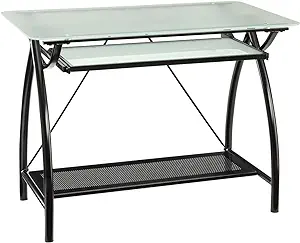 Osp Designs Osp Designs Newport Computer Desk With Frosted Tempered Glas... - $198.99