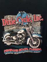 Dixie Cycle Inc Pompano Beach Black Graphic Size Large Long Sleeved T shirt  - £10.76 GBP