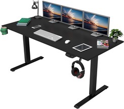 Outfine Dual Motor Height Adjustable Standing Desk Electric Dual, Black, 63&quot; - £249.39 GBP