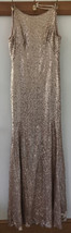 Theia Rose Gold Blush Sequined Formal Gown Dress 10 - $990.00