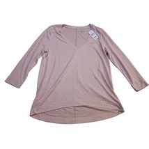 Ann Taylor LOFT Shirt Womens Small Pink Casual Lightweight VNeck Loose Fit - £22.15 GBP