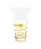 Vintage Art Glass Tall Vase Clear Glass With Applied Orange Glass Swirl ... - £31.63 GBP