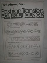 Old Vintage Tri-Chem, Inc. Fashion Transfers Roses 0622 Pattern ~ Iron On - $5.93