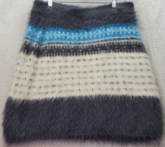 Lou &amp; Grey Skirt Women Size Large Multi Fair Isle Hairy 100% Nylon Elast... - £19.49 GBP