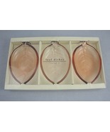 Pier 1 One Pink Glass Leaf Dishes Set of 3 Candy Nuts Home Decor Accent ... - £7.47 GBP