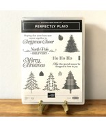 Stampin Up! PERFECTLY PLAID Photopolymer Stamp Set Winter Trees Holidays - $12.99