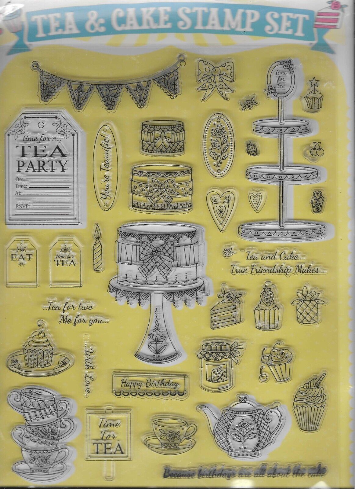 Craftstore. Tea & Cake Stamp Set. Ref:014. Stamping Cardmaking Scrapbooking - $12.42