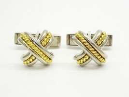 Tiffany &amp; Co Signature X Crossover Cuff Links Sterling Silver &amp; 18k Gold - $400.00