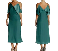 NSR Napean Sea Road Ruffle Maxi Dress Womens size Small Real Teal Sleeve... - £50.28 GBP